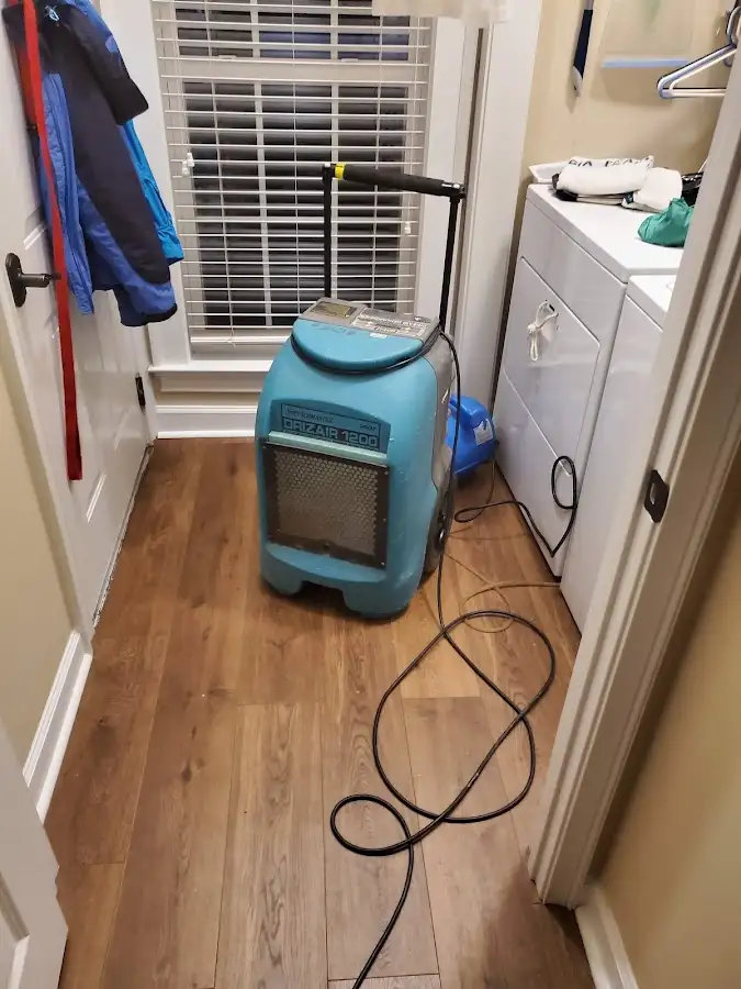 Commercial dehumidifier deployed for Flood Damage Cleanup in Frankfort